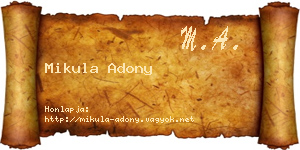 Mikula Adony névjegykártya
